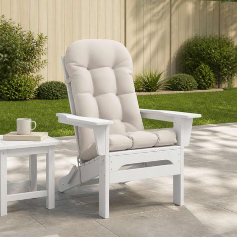 vidaXL Coussin de transat ensoleillé PUTTEN 100 % polyester Blanc (1/5)