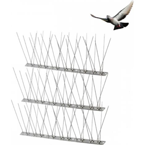 (3 pièces) Pic anti-pigeons en acier inoxydable de 1 mètre, pour effrayer les corbeaux, les moineaux et les chats. Convient aux animaux. (1/5)