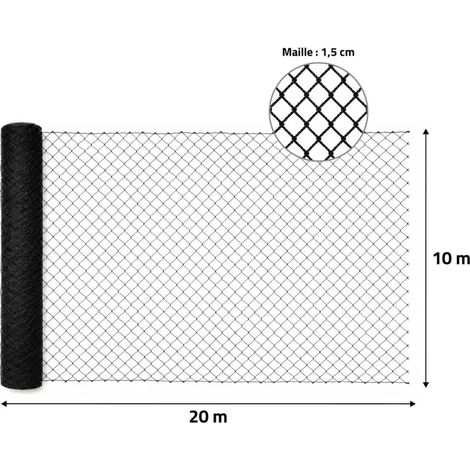 Filet de protection 10x20m - Maille 15mm polyéthylène résistant