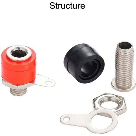 50pcs Connecteurs banane – 4 mm en alliage de zinc + plastique – Sans soudure – pour haut-parleurs, amplificateurs et tests audio (1/4)