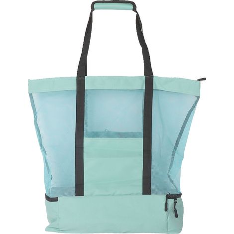Sac isotherme portable à double couche en filet, compartiment réfrigéré pour pique-nique, rangement pratique. (1/5)