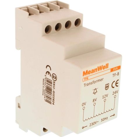 Trasformatore Campanello Modulare Per Citofoni e Videocitofoni 2M 8V 12V 24V AC AC 230V IP20 IEC61588-1 TF6 (1/5)