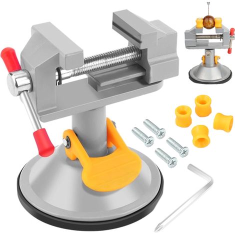 Universeller Schraubstock aus Aluminiumlegierung – flacher Schraubstock für Schmuck, Töpferwerkzeuge, Skulpturen, Polymerton – Schnitzzangen, feste Werkzeuge, Silber