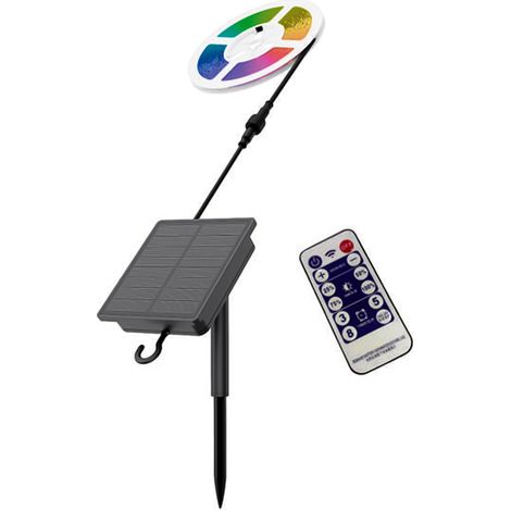 V-TAC Kit Strip LED SMD2835 con Pannello Solare 1.2W/m RGB IP67