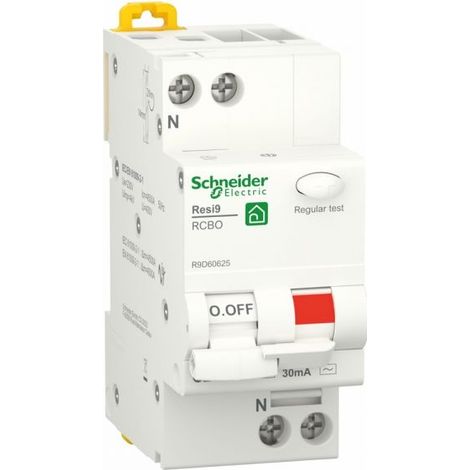 Schneider Interruttori magnetotermici differenziali Resi9 1P+N 4,5KA 30mA AC 10A 16A 20A 25A 25 A