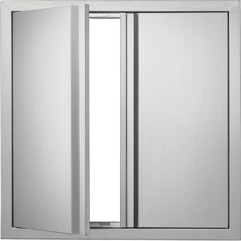 Porte d'Accès pour Barbecue, Double Porte de Cuisine Extérieure 610x610x45 mm, Porte Encastrée en Inox, avec Poignée Encastrée, pour Îlot de Barbecue, Station de Grillades, Placard Extérieure (1/5)