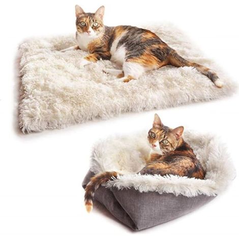 [NEVER USED] Cat and Dog Bed, 2-in-1 Dual-Purpose Cat Basket, Dog Cushion, Soft and Comfortable Warm Puppy Nest, Fluffy Cat Basket, Improves Sleep