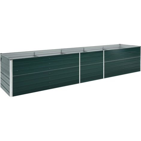 Fioriera rialzata per piante e fiori acciaio zincato 400 x 80 x 45 cm verde 020001118