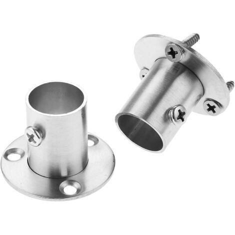 Lots de 2 Supports avec Bride pour Tringle de Penderie en Acier Inoxydable,19mm