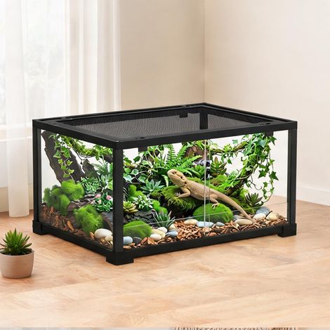 Terrarium noir en verre Alliage d'aluminium 60 x 45 x 32 cm (1/5)