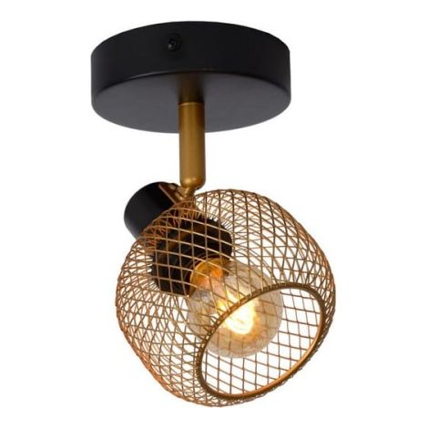 Plafoniera Lucide Maren nero ottone metallo 1xE14 40W