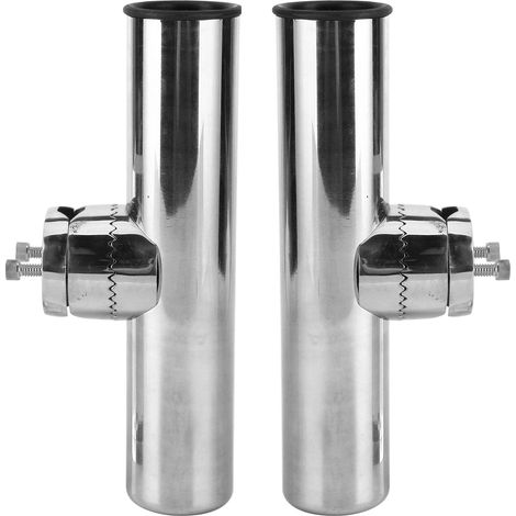 Lot de 2 supports de canne à pêche en acier inoxydable pour rails de 2,5 à 3,2 cm (1 à 1-1/4 po) - Support de fixation pour canne à pêche (1/5)