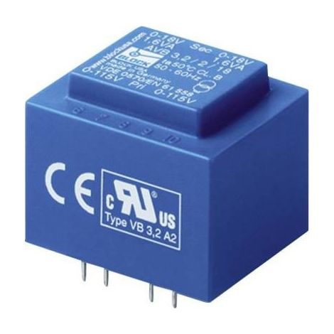 Block AVB 1,5/2/6 Trasformatore per PCB 2 x 115 V 2 x 6 V/AC 1.50 VA 125 mA