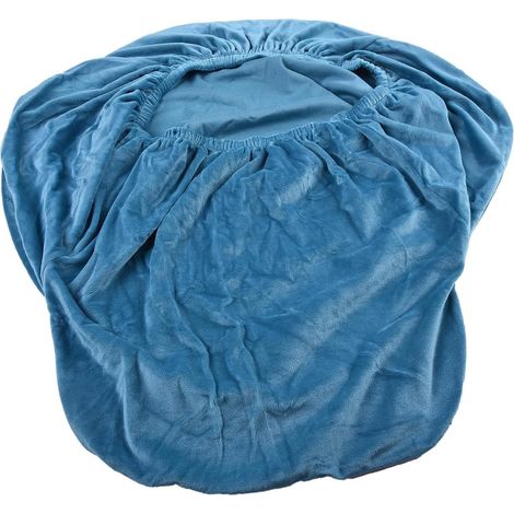 Stretchable high-back dining chair cover in crushed silver velvet for hotel, banquet, wedding party, home decor (turquoise blue) (1/5)