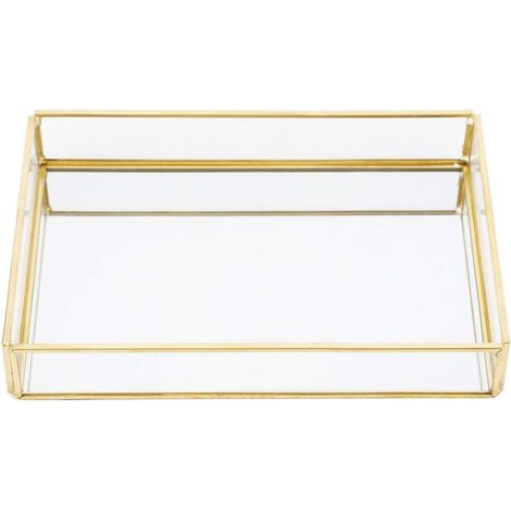 Glass Jewelry Box, Vintage Metal Glass Storage Box, Gold Tray, Cosmetic Display Boxes for Jewelry (Medium) (1/5)