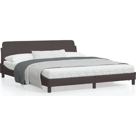 vidaXL Giroletto Dover Marrone Scuro 180x200 cm Tessuto (1/5)