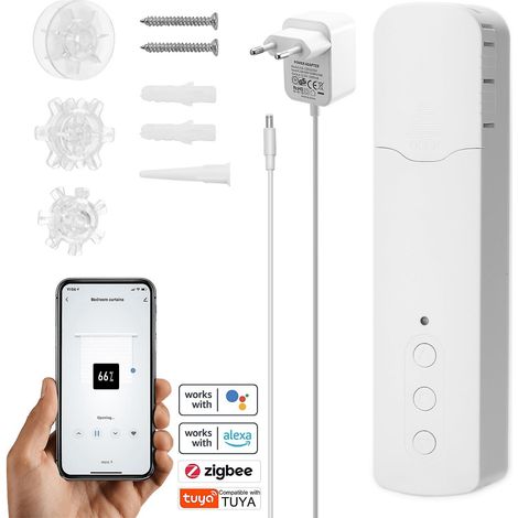 Tuya ZigBee TM616EGZT Intelligenter Zugperlen-Vorhangmotor für Haushalt, Hotel und mehr