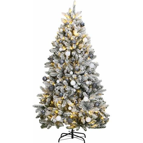 Künstlicher Weihnachtsbaum Klappbar 300 LEDs & Kugeln 270 cm