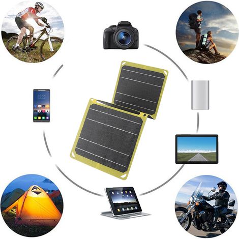Tragbares, faltbares 21-W-Solarpanel mit zwei USB-Anschlüssen (5 V, 9 V, 12 V Ausgang), wasserdicht, monokristallin, für Camping, Reisen und Angeln (1/5)