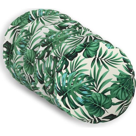 Cushion Cover 6 pcs HEERLEN Leaf Pattern Ø 50 cm Polyester vidaXL (1/5)