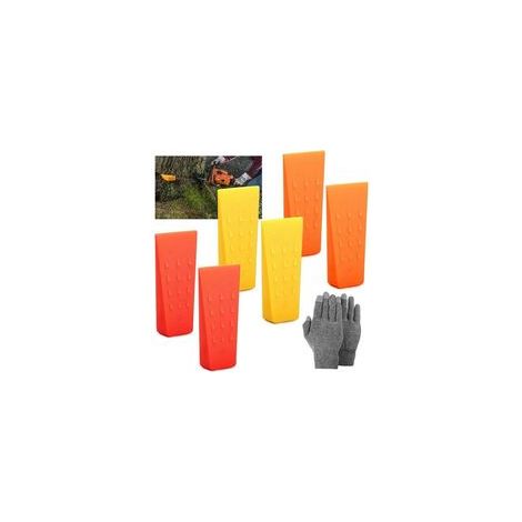 Coins D'Abattage D'Arbres,6 Pièces Cale Plastique Abattage,Coin D'abattage en Plastique,Cale Abattage pour Tronçonneuse,Coin pour Fendre Le Bois,Cale D'abattage (1/4)