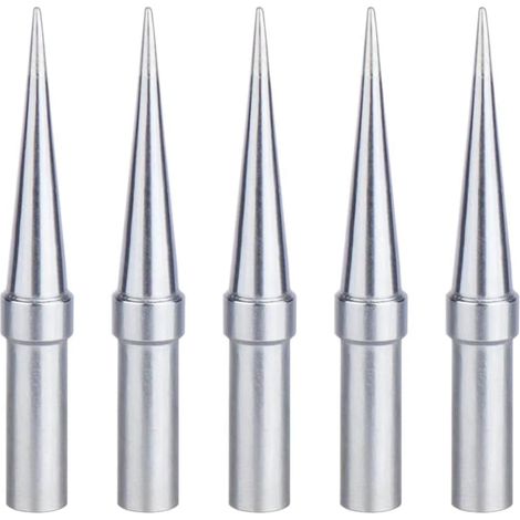 Panne à Souder, 5 Pièces Pointe de Fer à Souder Conico 0,4 mm de Remplacement, Pointes de Soudure Cuivre Plaqué Nickel, Applicable for Weller WESD51 WES51 WES50 (1/5)
