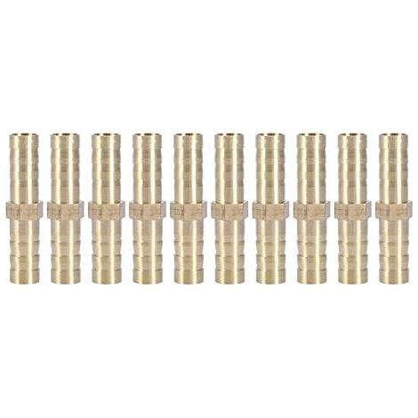 10 Stück Fittings, Messing, mit Widerhaken, gerade, 2-Wege, 6 mm, Rohr (1/5)