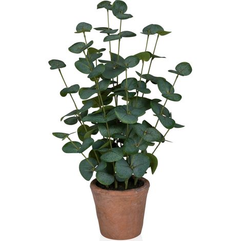 Kunstpflanze / Topfpflanze EUCALYPTUS 48 cm Kunststoff grün hjh OFFICE (1/5)