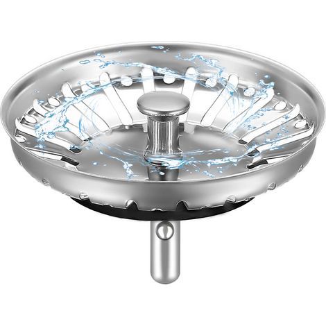 Filtre évier cuisine 84 mm – Acier inoxydable épaissi – Crépine anti-colmatage avec attrape-cheveux – Facile à nettoyer (1/5)