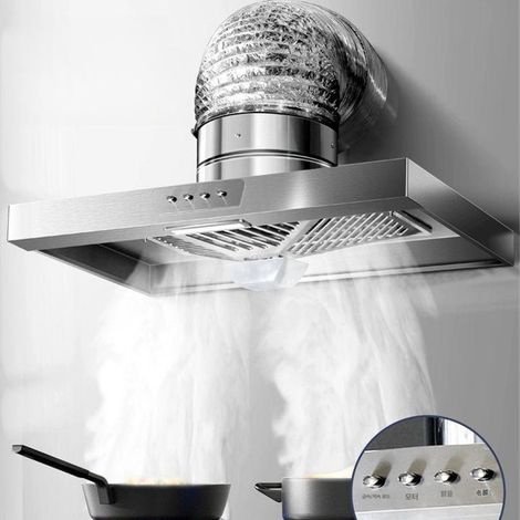 LEDANDER Hotte murale de 8 pouces avec éclairage LED et vitesse réglableventilateur d'extraction pour cuisine à fixation plafond, livré avec un conduit de 3mconvient pour une cuisine domestique à usag (1/5)