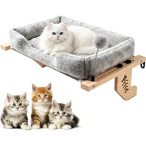 Fensterbank-Liegeplatz für Katzen mit weichem Kissen und Ball  Fensterbankkissen für Balkon und Haus (1/5)