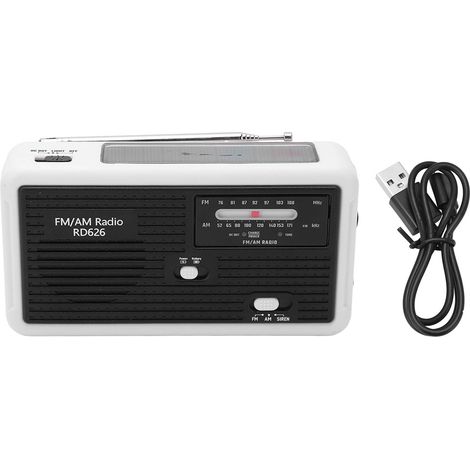 Solarbetriebenes Überlebensradio mit Handkurbel, USB-Ladefunktion und LED für Camping und Notfälle (1/5)