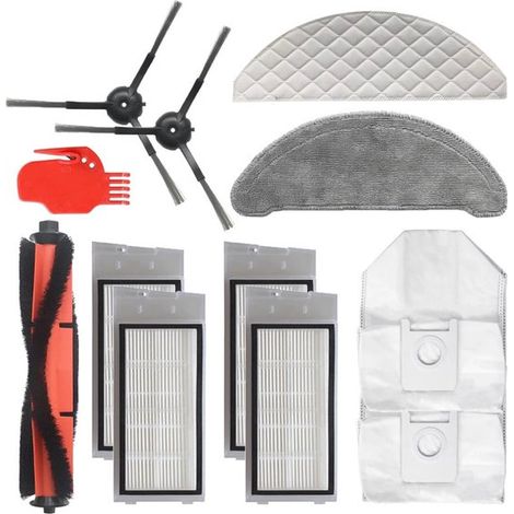 Accessori per l'aspirapolvere robot Roidmi EVE PLUS: spazzola principale, sacchetto raccoglipolvere, spazzola laterale, panno per la pulizia, filtro e panno lavapavimenti. (1/2)