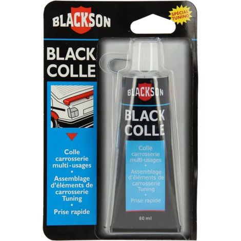 Colle carrosserie noire 80 ml – Résistance -20° à +80° – Sèche en 10 min – Pour tuning et réparation carrosserie – Blackson