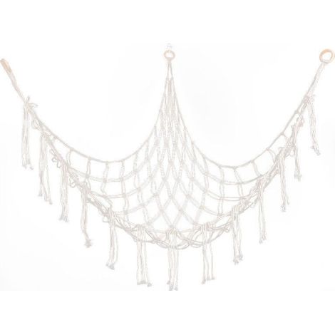 Grand filet ou hamac pour animaux en peluche bohème, 139,7 cm, hamac pour jouets, objets en macramé, coin de rangement pour animaux, filet suspendu, hamac en maille, sac de rangement pour jouets (1/3)