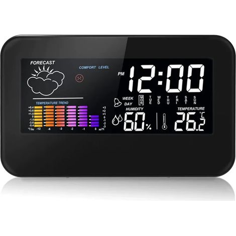 Stazione meteorologica wireless, stazione meteorologica wireless con display a colori, stazione meteorologica wireless con funzioni quali previsioni del tempo (1/5)
