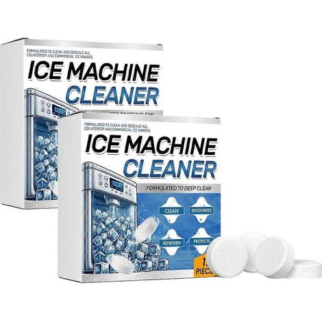 Nettoyant et détartrant pour machine à glaçons - Lot de 24 pastilles nettoyantes pour réfrigérateur - Format : 24 comprimés / 2 boîtes (1/4)