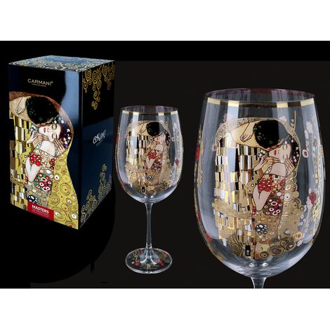Carmani, calice da vino - G. Klimt, Il bacio (1/2)