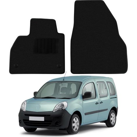 Tapis de Sol de Voiture Remplacement pour Renault Kangoo II X61 2007-2021, Tapis de Sol Haut de Gamme Siège Avant Tapis de Voiture Noirs Classiques Adaptés,- (1/5)