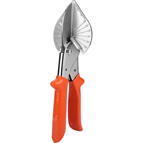 Ciseaux multifonctions à angle réglable, coupe-fil et goulotte, poignée orange (1/5)