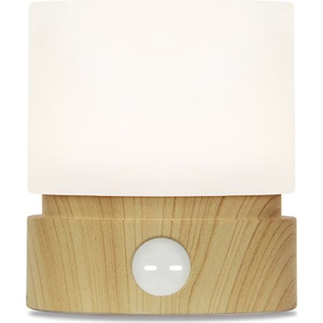 Zylindrisches Nachtlicht mit einstellbarer Helligkeit, atmungsaktive Stimmungsleuchte, USB-aufladbar, Nachttisch- oder Schreibtischlampe (Netzteil erforderlich) (1/5)