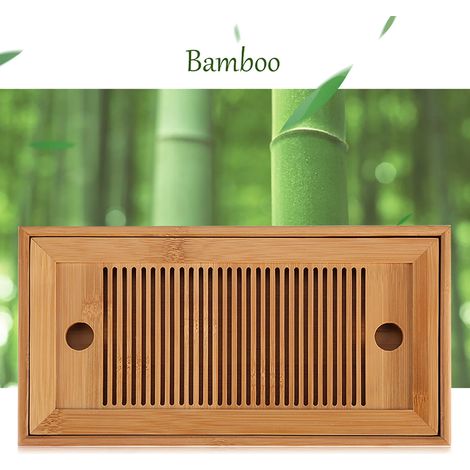 Plateau de service à thé en bambou, table basse style Gongfu pour salon, bureau ou salon de thé