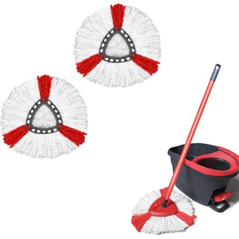 Compatible with the Easywring single twist system, O-Ceda replacement brush head pack (pack of 2, red and white) (1/5)