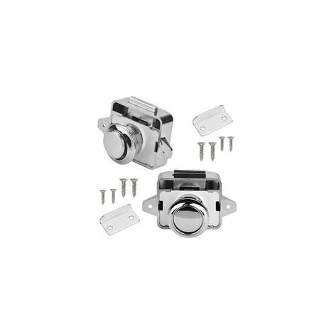 BRAVIX 2er-Pack Druckknopfriegel, Wohnmobil-Möbelschloss, Metallknopfschloss, Druckknopf-Schubladenschloss, Möbelschloss