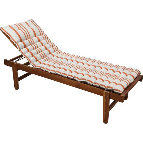 Matelas bain de soleil extérieur à rayures Orange 180x60 cm (1/2)