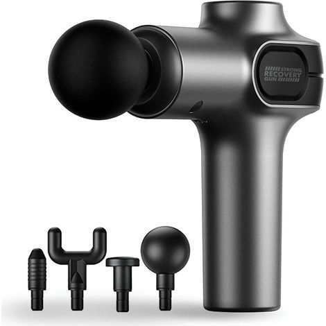 Pistolet de massage rechargeable à 4 têtes et 9 vitesses (18W 4-7 heures d'autonomie)
