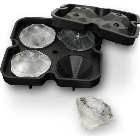 Tray to Ice cubes - igadgitz Home - Diamond in Silicone Food - Pack 1 - 12.5x12.5x4cm - Non Toxic (1/4)