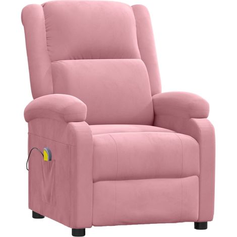 Sillón de masaje de terciopelo rosa vidaXL (1/5)
