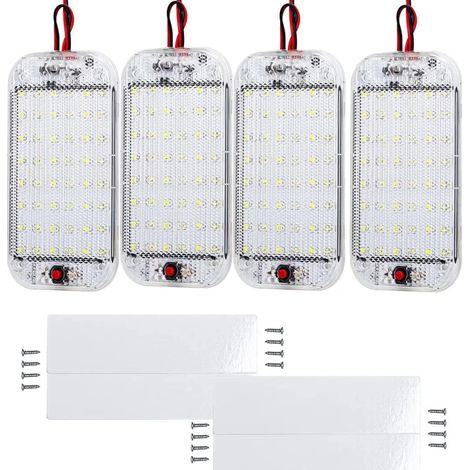 4 Pcs LED 12 V 85 V pour habitacle de voiture avec interrupteur on/off, éclairage intérieur pour voiture, camping-car, camion, bateau, caravane (1/5)