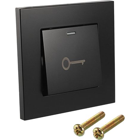 Poussez sortir Interrupteur bouton Montage murale Carré réinitialisable Noir AC 250V 16A (1/5)
